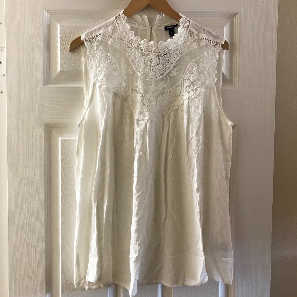 NWT Torrid White Sleeveless Embroidery/Lace Size 12